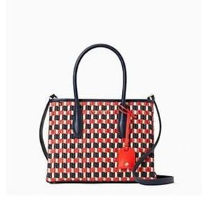 Kate Spade Eva Straw Small Zip Satchel. NWOT